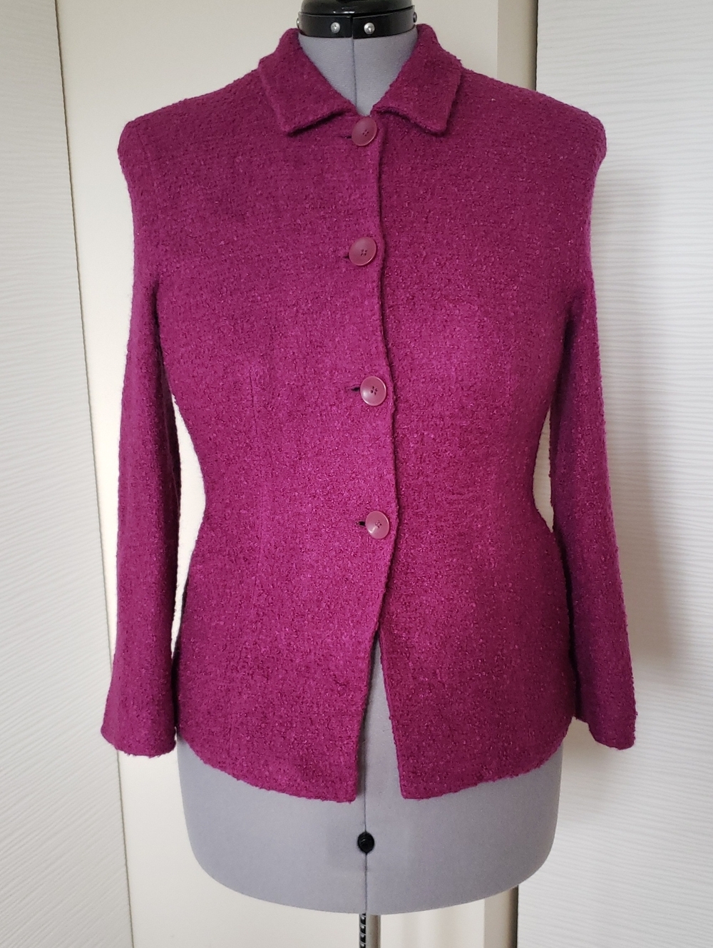 Josephine Chaus Plum Wool-Blend Button Jacket Sz.12